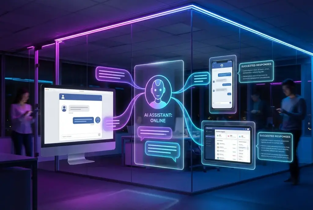 image 2 of AI voice and chat agent service page of AI automation agency UK
